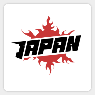 Japan logo badge fire sun emblem typography Magnet